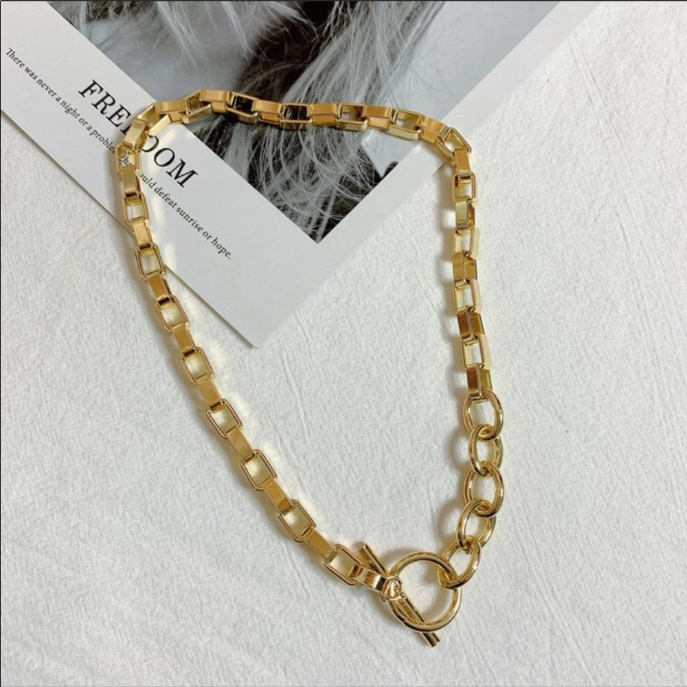 💎NEW 18K Yellow Gold Chunky Link Chain Necklace - Picture 2 of 8